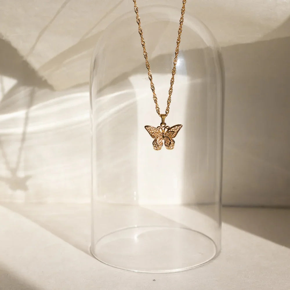 Butterfly Glow Pendant Necklace