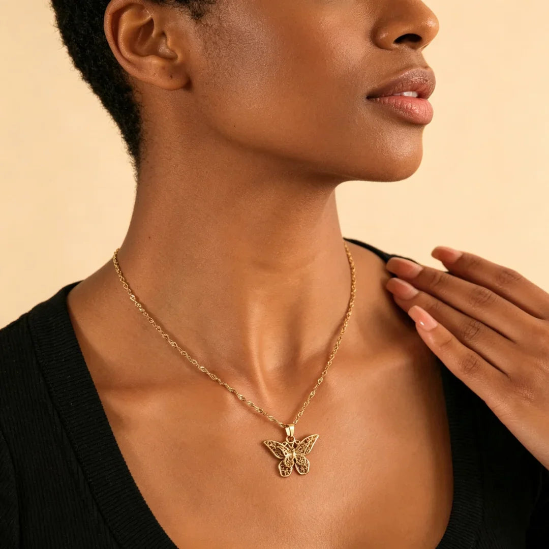 Butterfly Glow Pendant Necklace