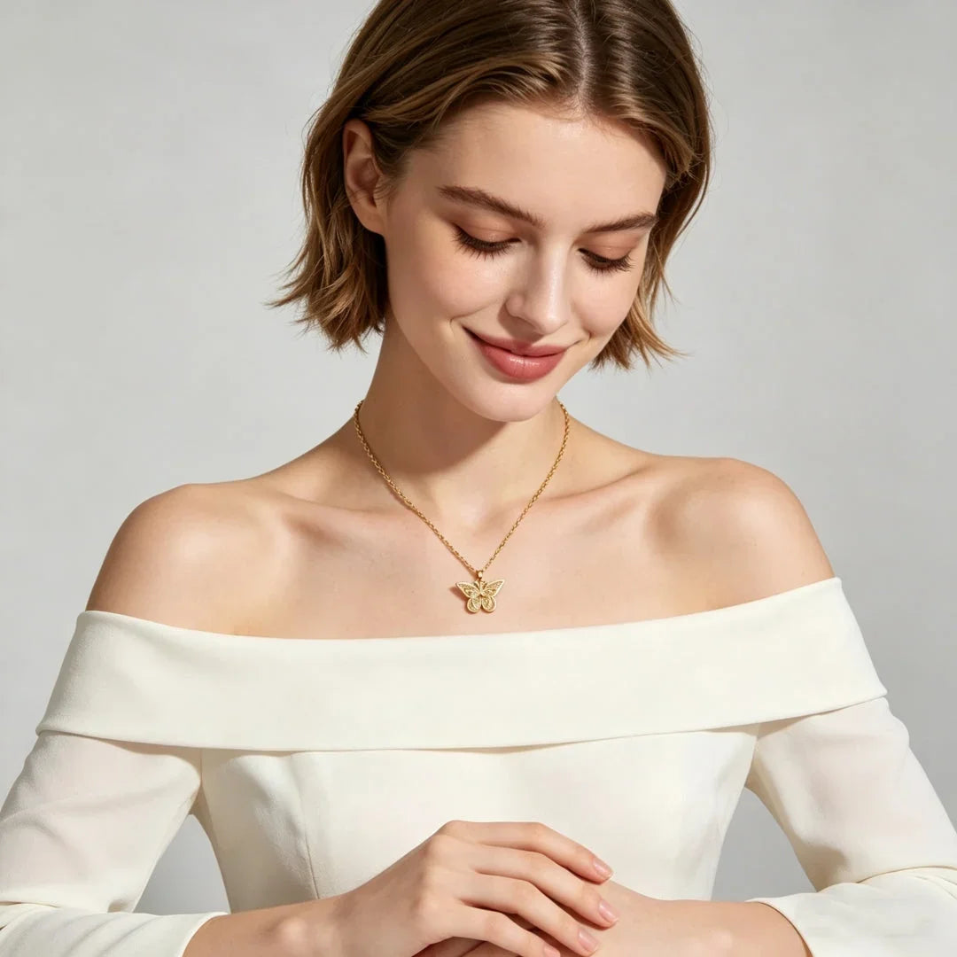 Butterfly Glow Pendant Necklace