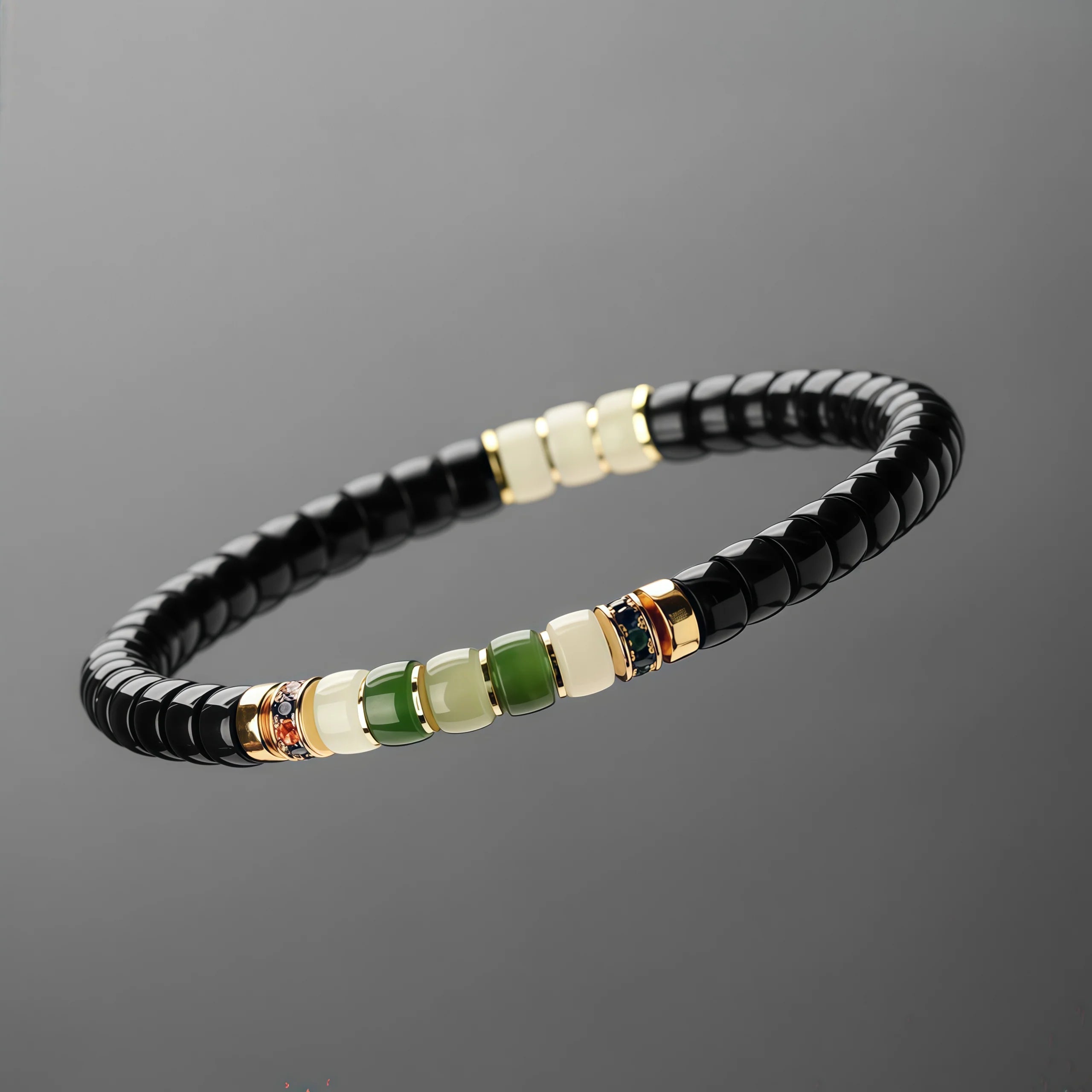 Rainbow Series Coconut Pedicel Bracelet with Jade Accents