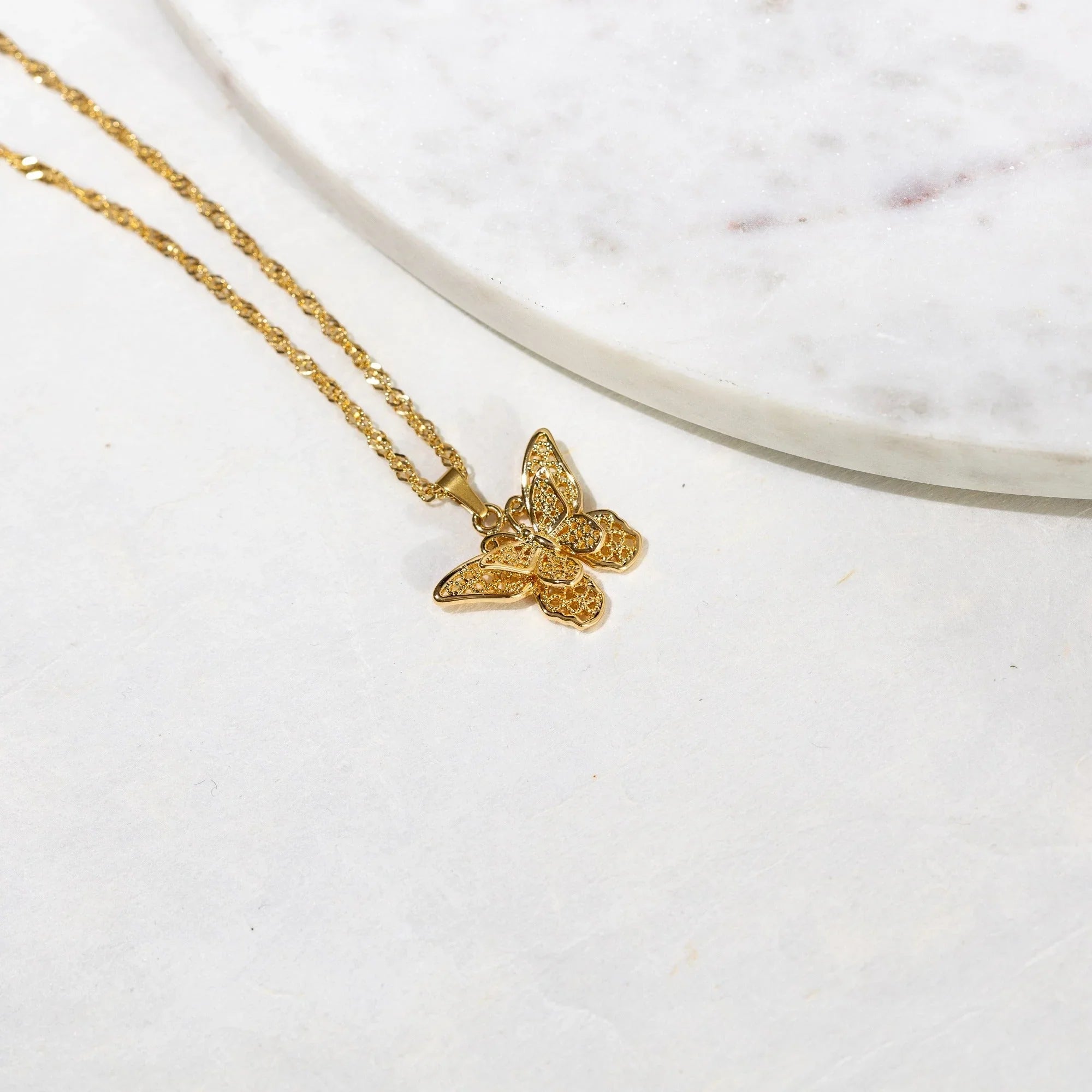 Butterfly Glow Pendant Necklace