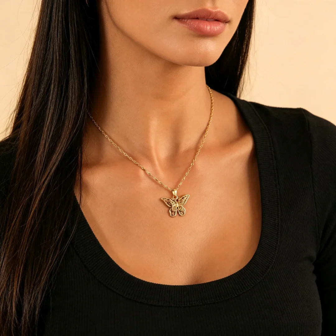 Butterfly Glow Pendant Necklace